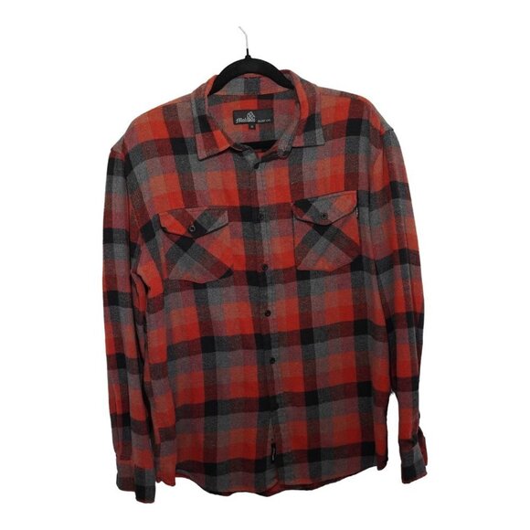 Molokai Surf Co Red/Black/Grey‎ Flannel Long Sleeve Shirt Size M - Picture 1 of 7